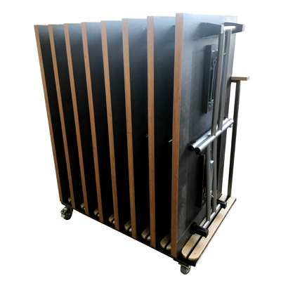 Klapptisch Tal mit fahrbarem Tr�gerwagen HPL beschichtet